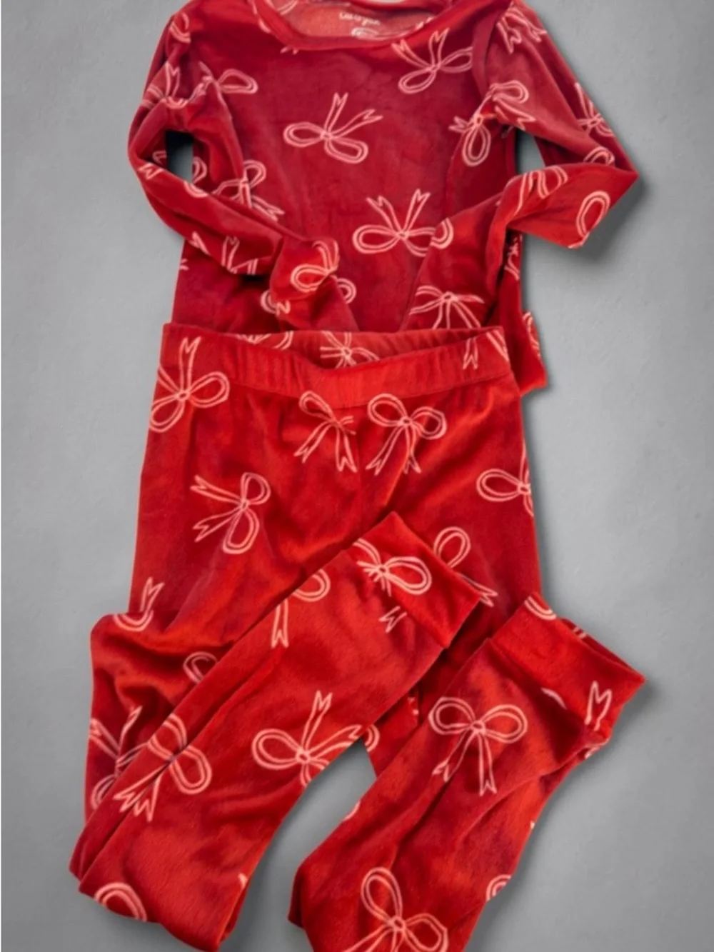 Cat & Jack Red Bow-Print Pajama Set